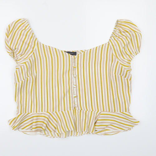 Primark Womens Yellow Striped  Basic Blouse Size 20