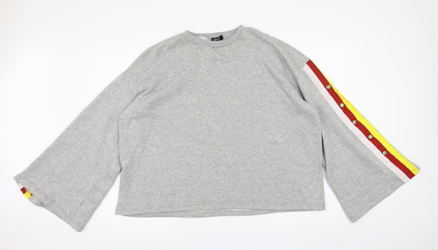 Boohoo Womens Grey  Jersey Pullover Sweatshirt Size 18