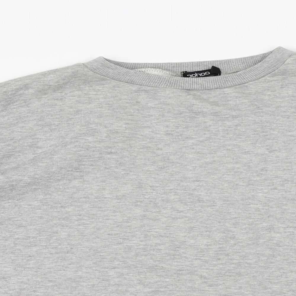 Boohoo Womens Grey  Jersey Pullover Sweatshirt Size 18