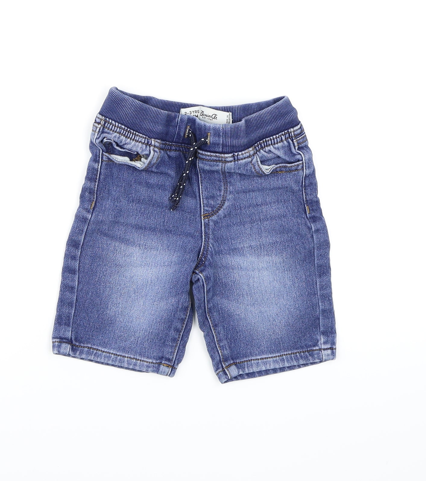 Denim & Co. Boys Blue  Denim Cargo Shorts Size 2-3 Years