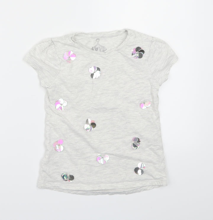 F&F Girls Grey   Basic T-Shirt Size 9-10 Years