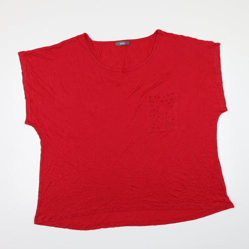 Studio Womens Red   Basic T-Shirt Size 20