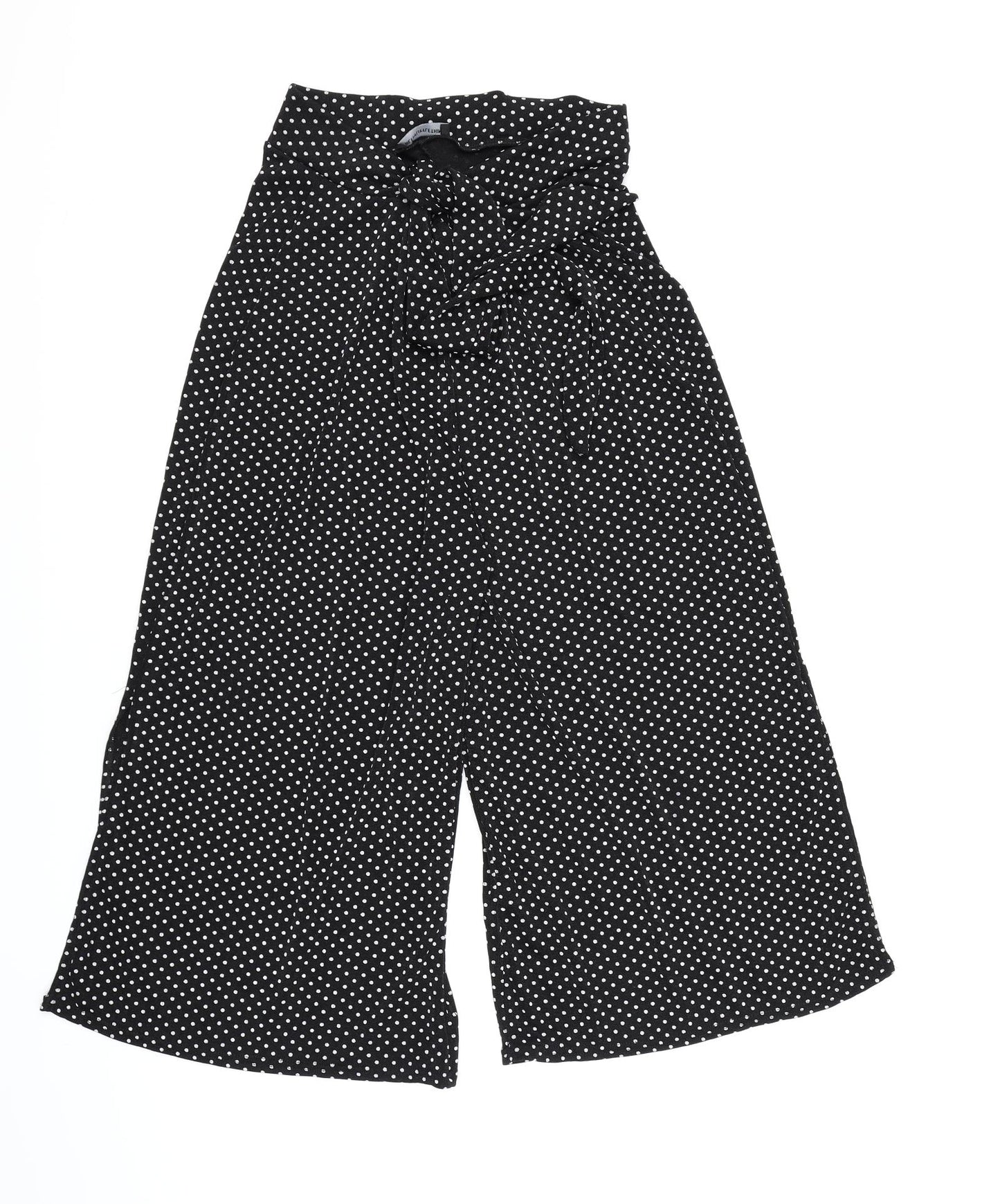PRETTYLITTLETHING Womens Black Polka Dot  Culotte Shorts Size 12