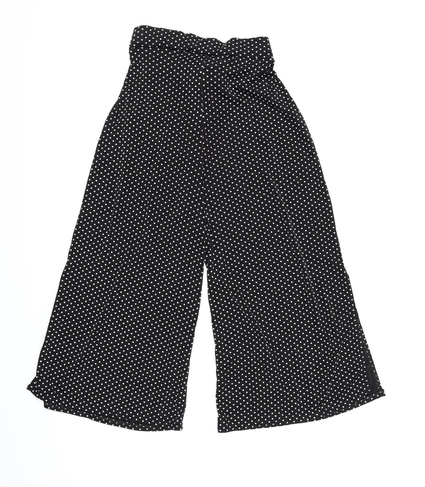 PRETTYLITTLETHING Womens Black Polka Dot  Culotte Shorts Size 12