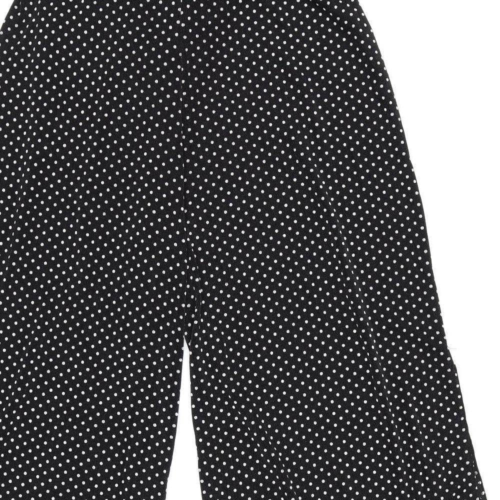 PRETTYLITTLETHING Womens Black Polka Dot  Culotte Shorts Size 12