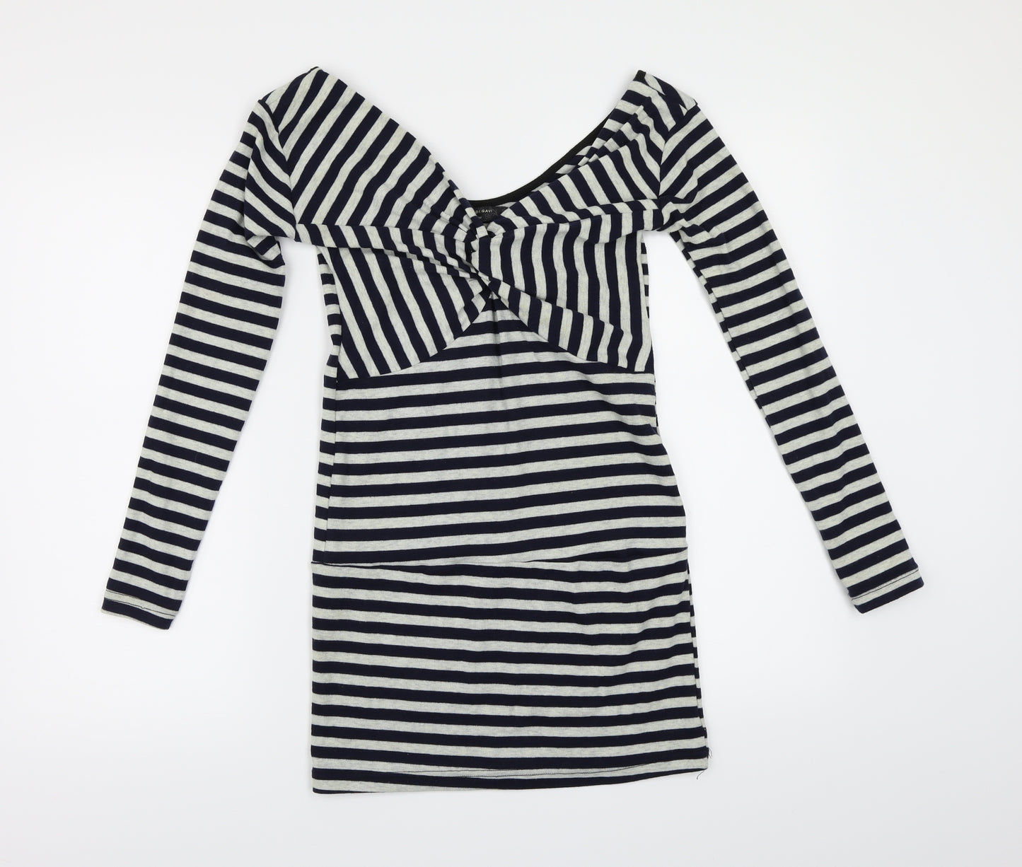 GAVI DI GAVI Womens Blue Striped  A-Line  Size M