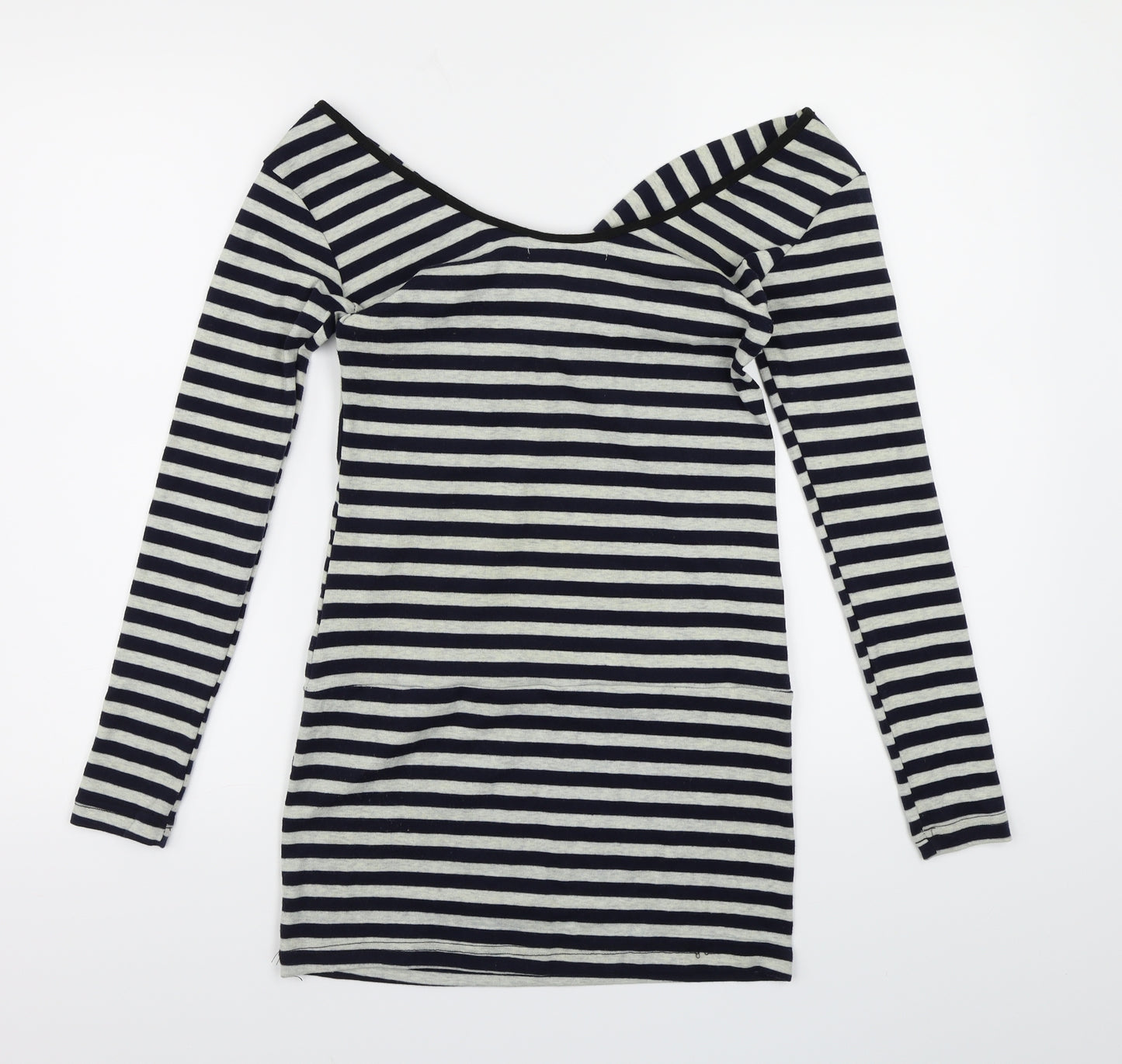GAVI DI GAVI Womens Blue Striped  A-Line  Size M