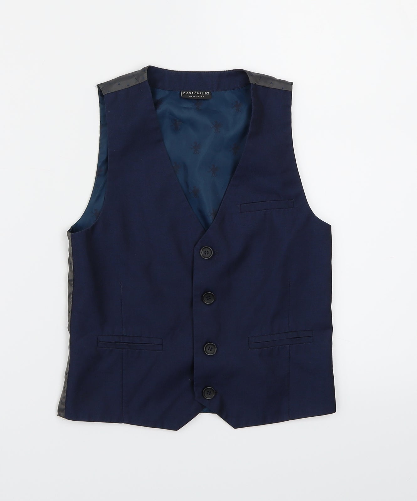 NEXT Boys Blue Polka Dot Satin Jacket Waistcoat Size 6 Years