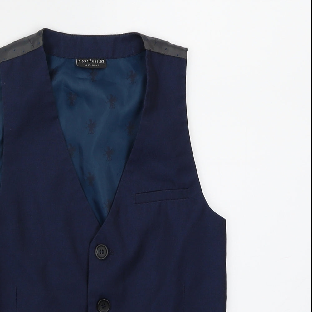 NEXT Boys Blue Polka Dot Satin Jacket Waistcoat Size 6 Years