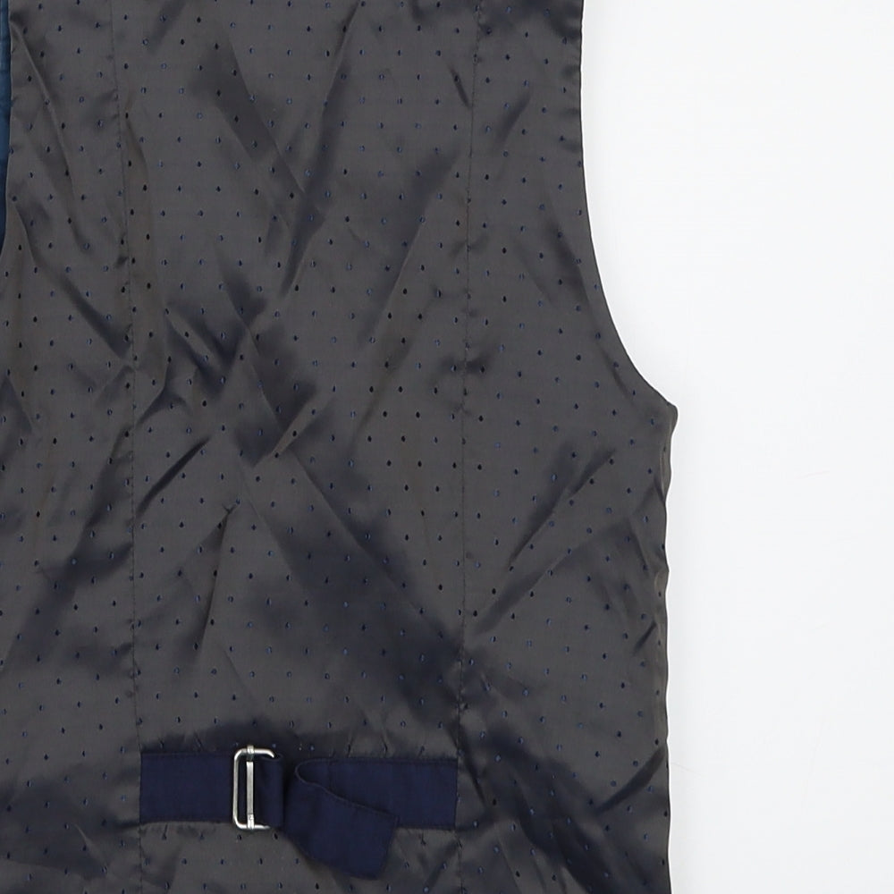 NEXT Boys Blue Polka Dot Satin Jacket Waistcoat Size 6 Years