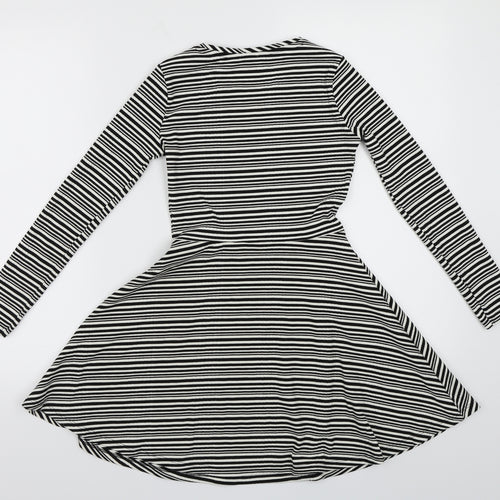 F&F Girls Black Striped  A-Line  Size 9-10 Years