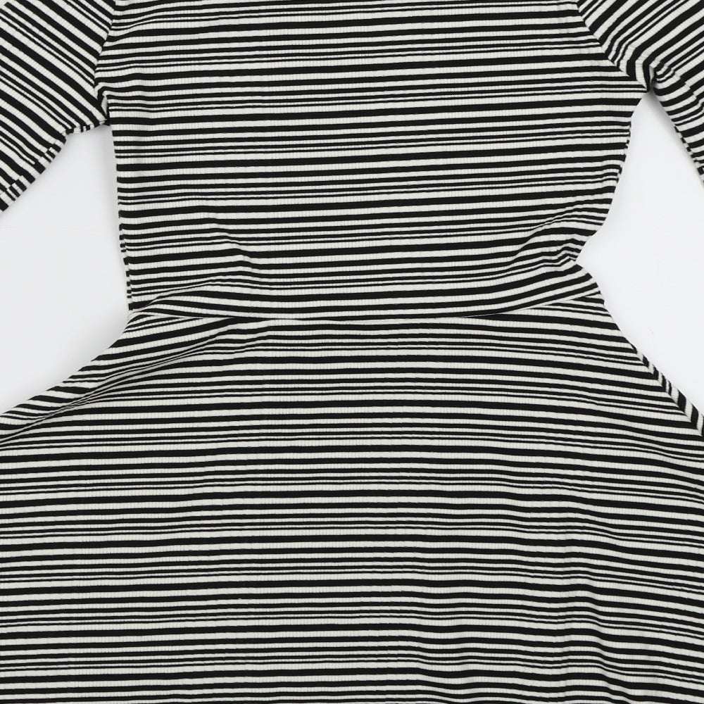 F&F Girls Black Striped  A-Line  Size 9-10 Years