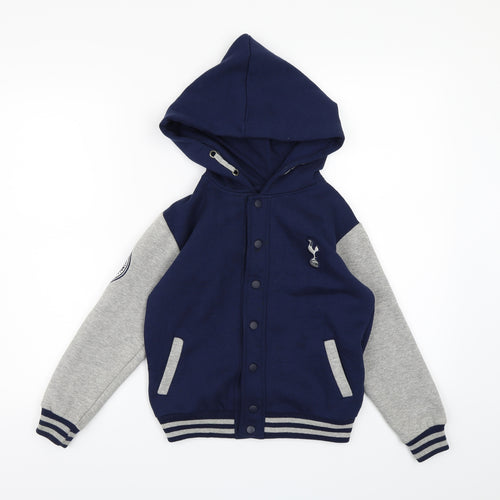 Tottenham Hotspur F.C. Boys Blue  Jersey Cardigan Hoodie Size 7-8 Years  - Tottenham Hotspur
