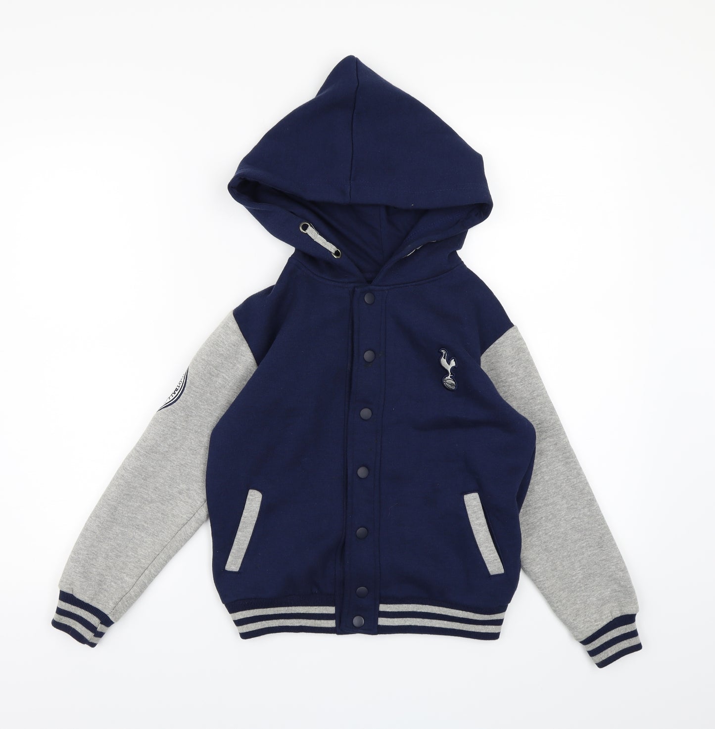 Tottenham Hotspur F.C. Boys Blue  Jersey Cardigan Hoodie Size 7-8 Years  - Tottenham Hotspur