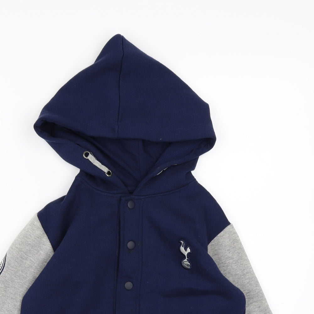 Tottenham Hotspur F.C. Boys Blue  Jersey Cardigan Hoodie Size 7-8 Years  - Tottenham Hotspur