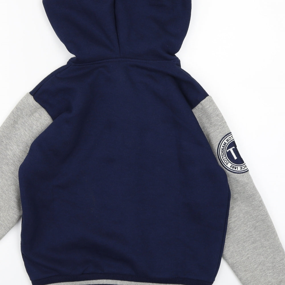 Tottenham Hotspur F.C. Boys Blue  Jersey Cardigan Hoodie Size 7-8 Years  - Tottenham Hotspur