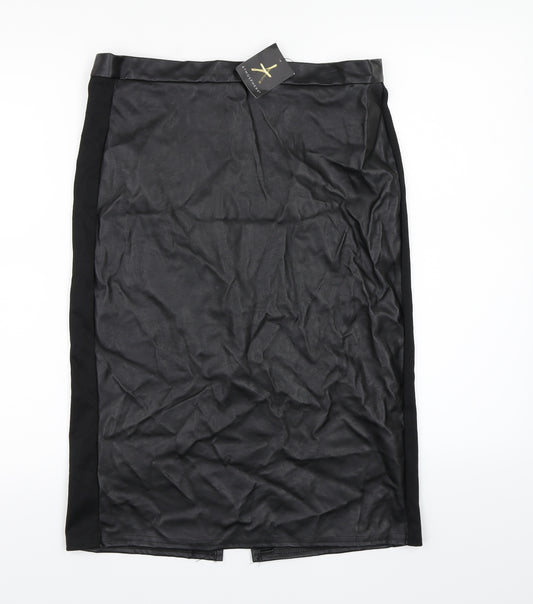 Front view of Atmosphere women’s black a-line skirt, size UK 12