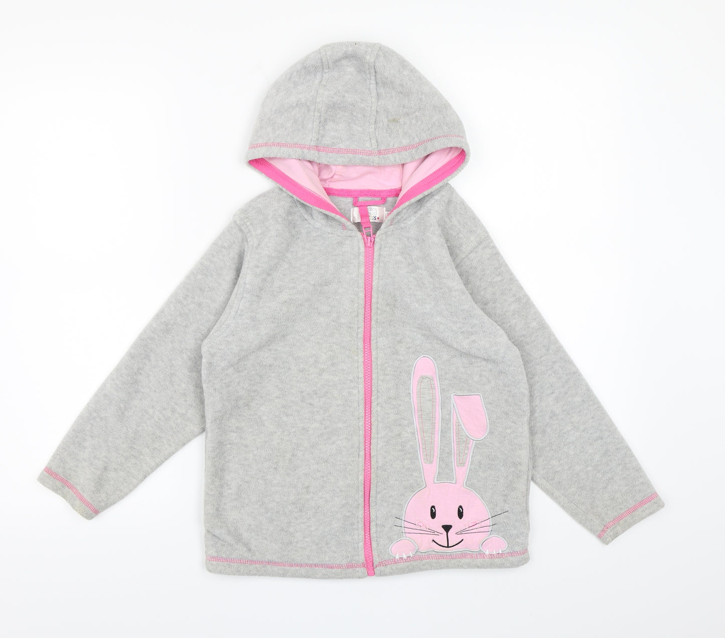 Gr8 kids Girls Grey  Fleece Full Zip Hoodie Size 7-8 Years