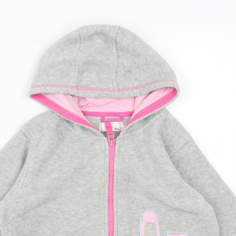 Gr8 kids Girls Grey  Fleece Full Zip Hoodie Size 7-8 Years