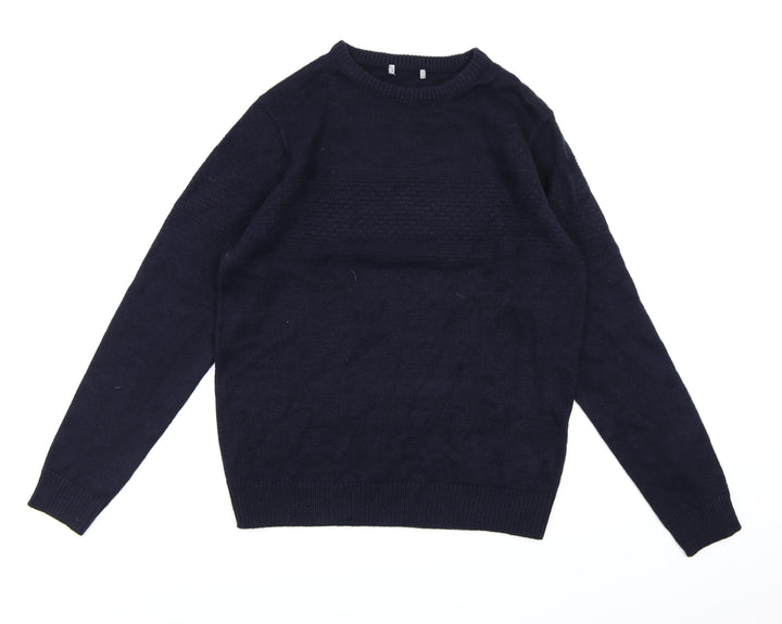 TU Mens Blue Knit Pullover Jumper Size M