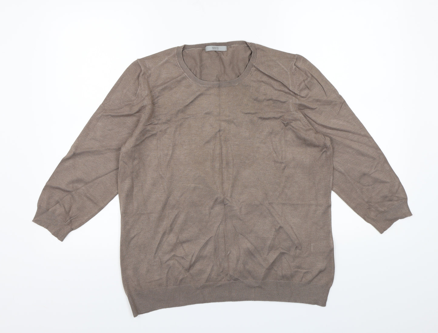 Marks and Spencer Womens Brown  Knit Pullover Jumper Size 18