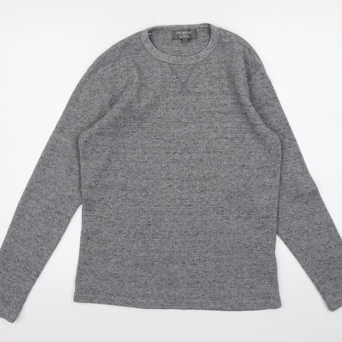 Primark Mens Grey  Knit Pullover Jumper Size S