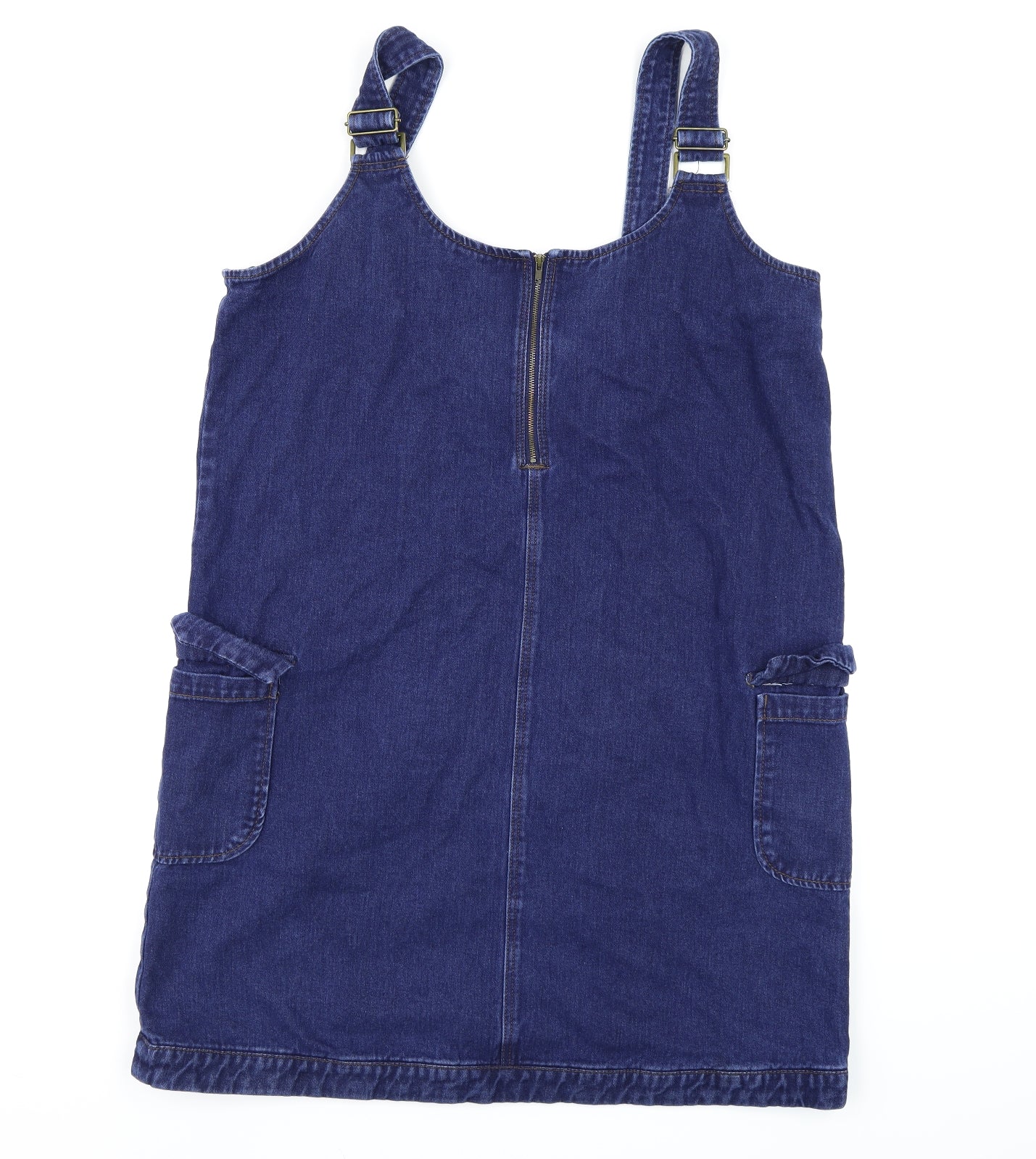 Red Herring Womens Blue  Denim Pinafore/Dungaree Dress  Size 18