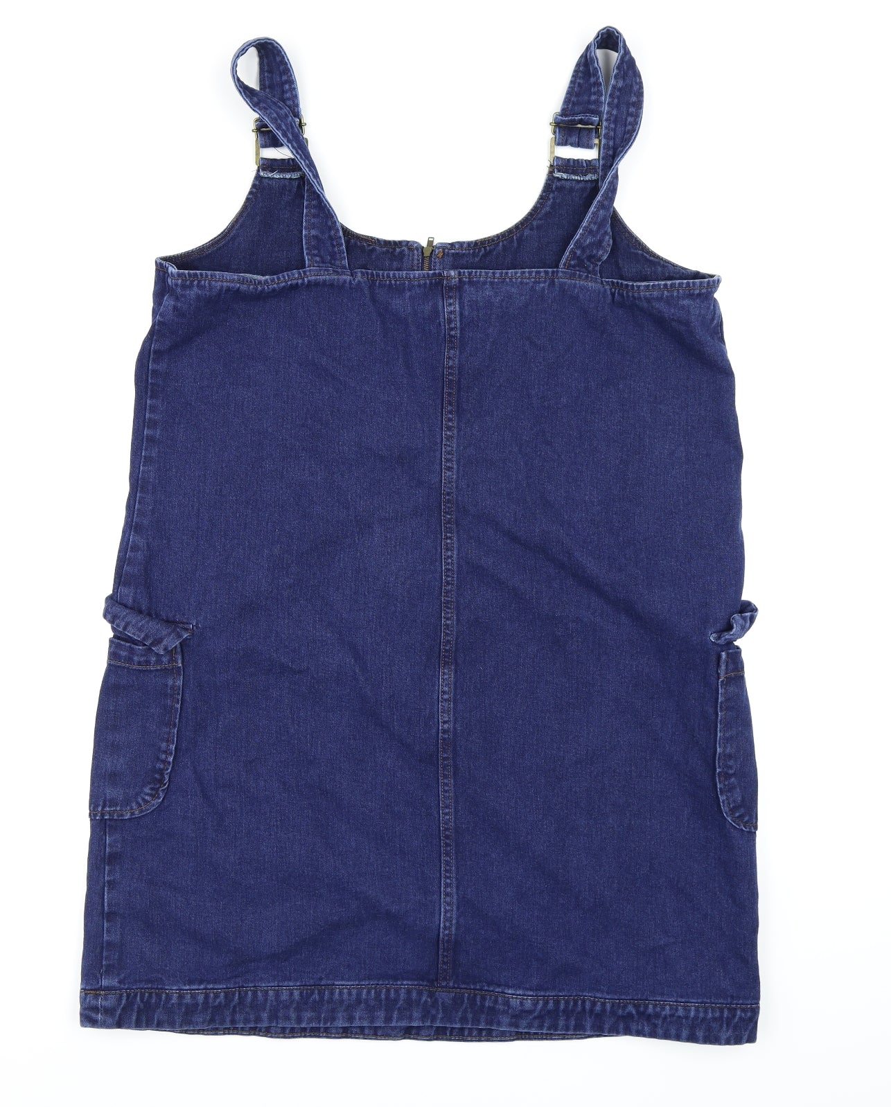 Red Herring Womens Blue  Denim Pinafore/Dungaree Dress  Size 18