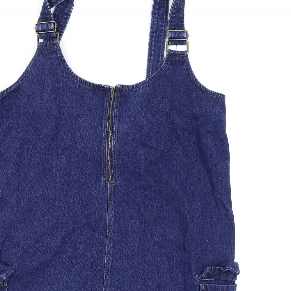 Red Herring Womens Blue  Denim Pinafore/Dungaree Dress  Size 18