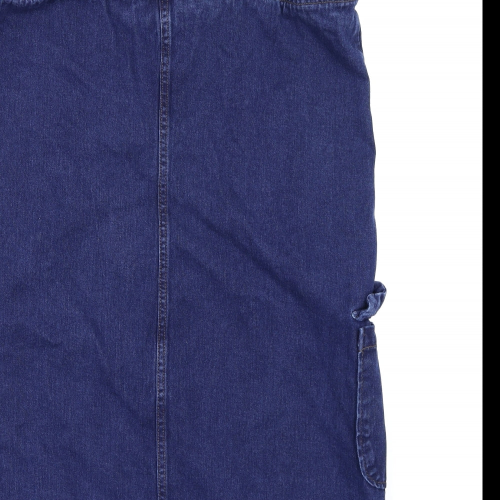 Red Herring Womens Blue  Denim Pinafore/Dungaree Dress  Size 18