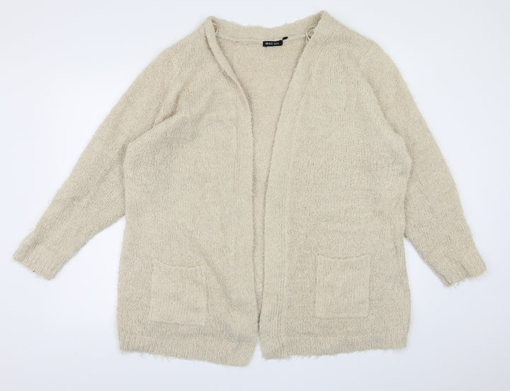 Brave Soul Womens Beige Knit Cardigan Jumper Size 20