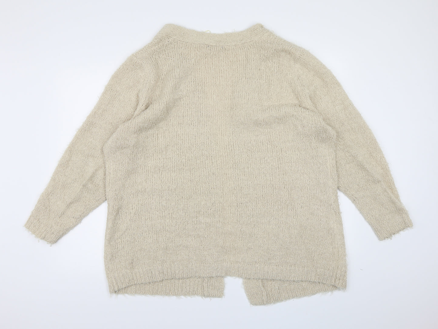 Brave Soul Womens Beige  Knit Cardigan Jumper Size 20
