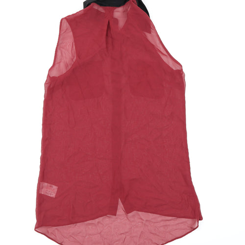 Papaya Womens Red  Chiffon Basic Button-Up Size 8