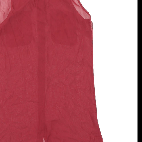 Papaya Womens Red  Chiffon Basic Button-Up Size 8