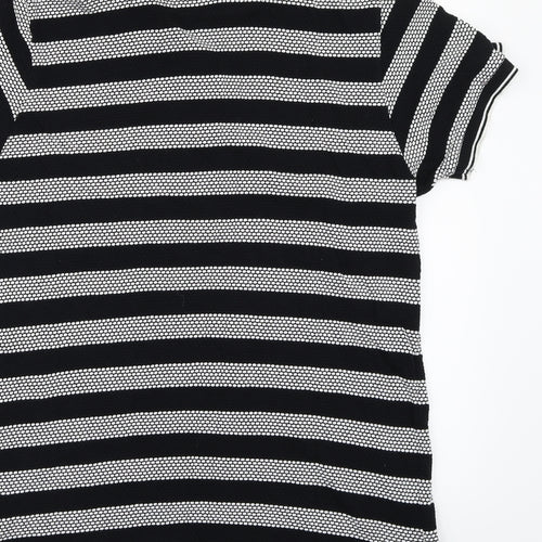Twisted Soul Mens Black Striped   Polo Size L
