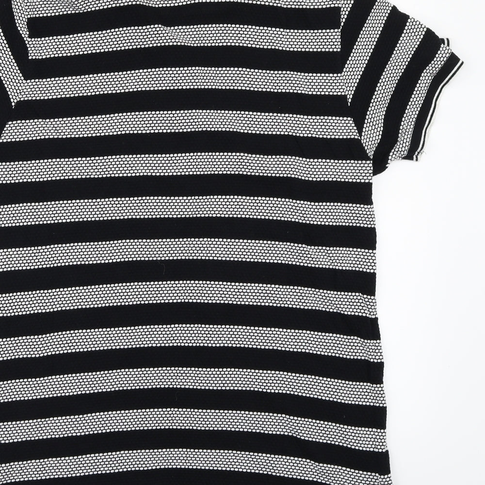 Twisted Soul Mens Black Striped   Polo Size L