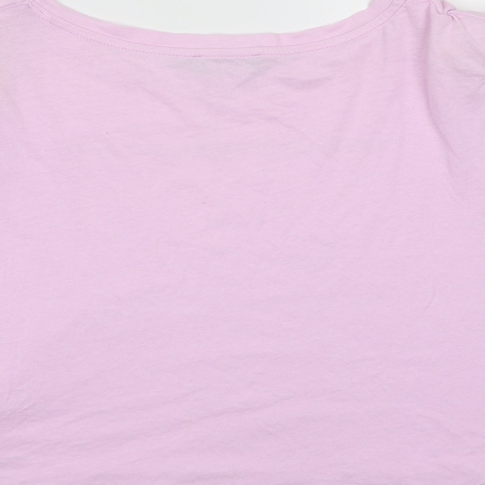 Boohoo Womens Purple   Cropped T-Shirt Size L