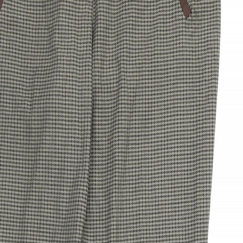 NEXT Womens Brown Check Rayon Trousers  Size 10 L28 in
