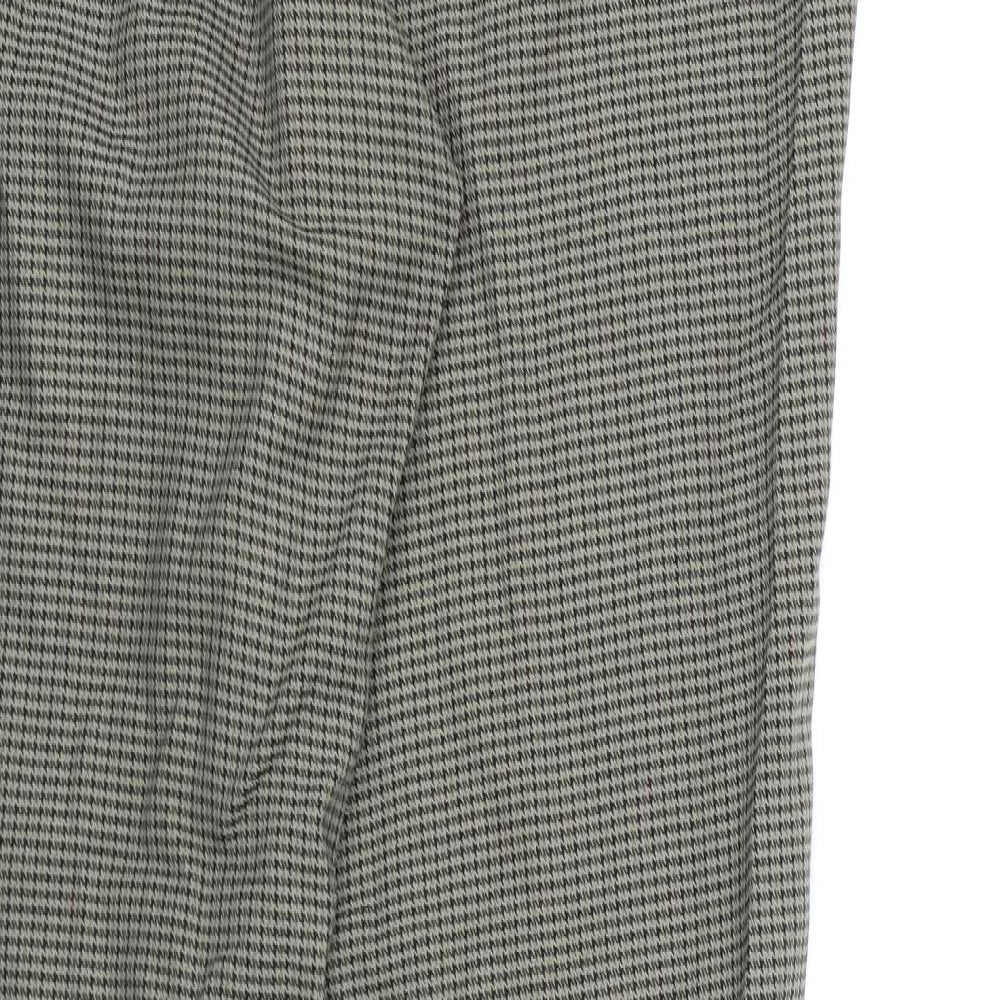 NEXT Womens Brown Check Rayon Trousers  Size 10 L28 in