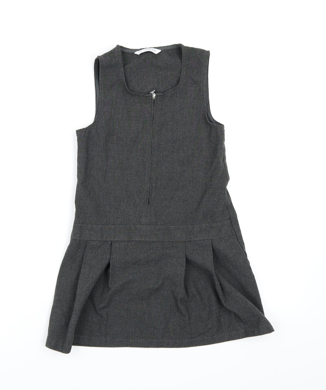 Marks and Spencer Girls Grey  Rayon Pinafore/Dungaree Dress  Size 4-5 Years  - School Dress