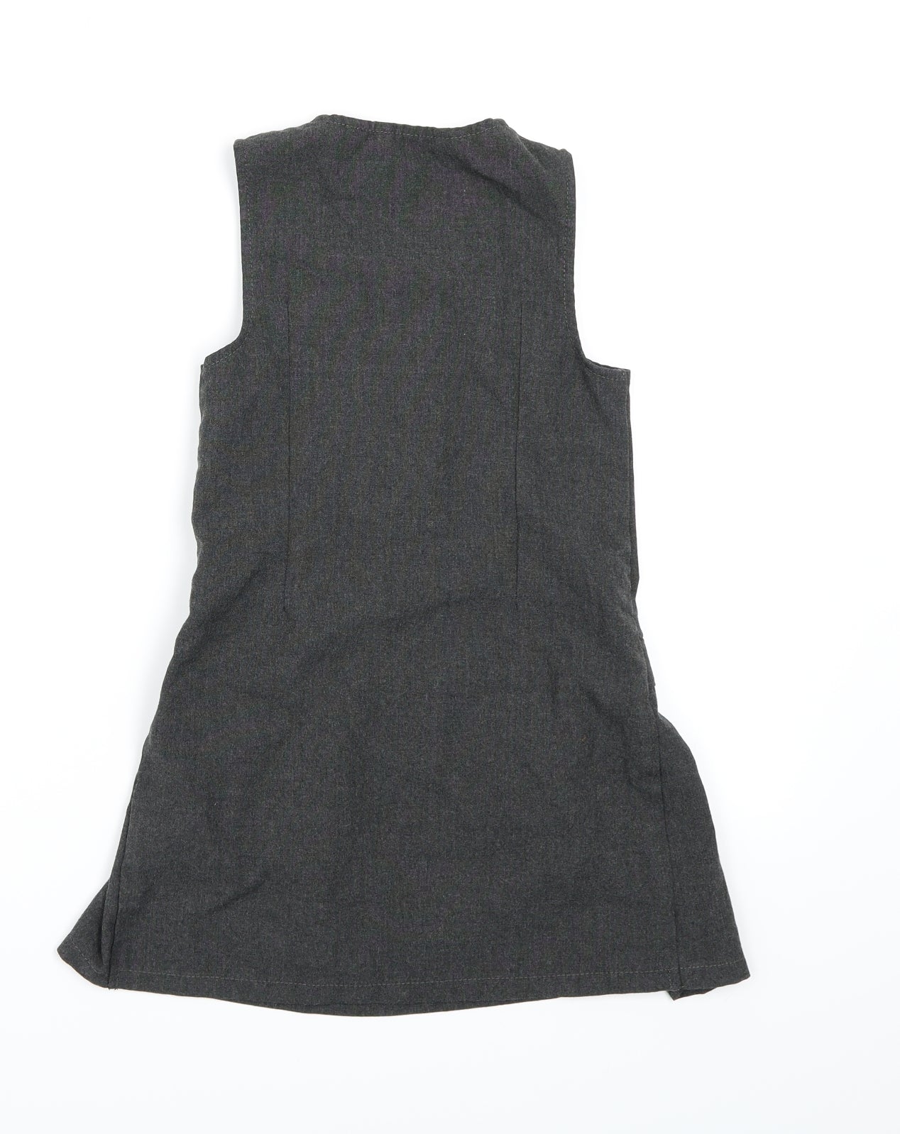 Marks and Spencer Girls Grey  Rayon Pinafore/Dungaree Dress  Size 4-5 Years  - School Dress