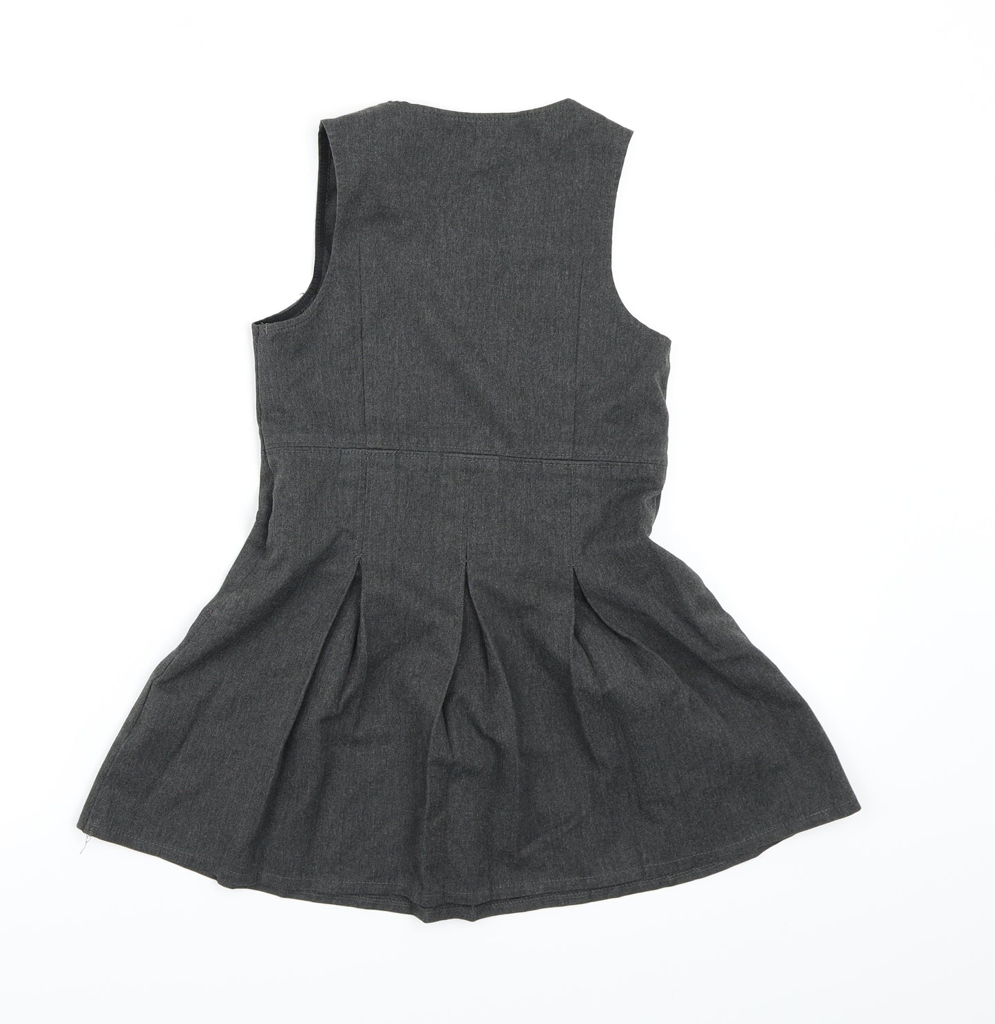 Marks and Spencer Girls Grey  Rayon Pinafore/Dungaree Dress  Size 4-5 Years  - School Dress