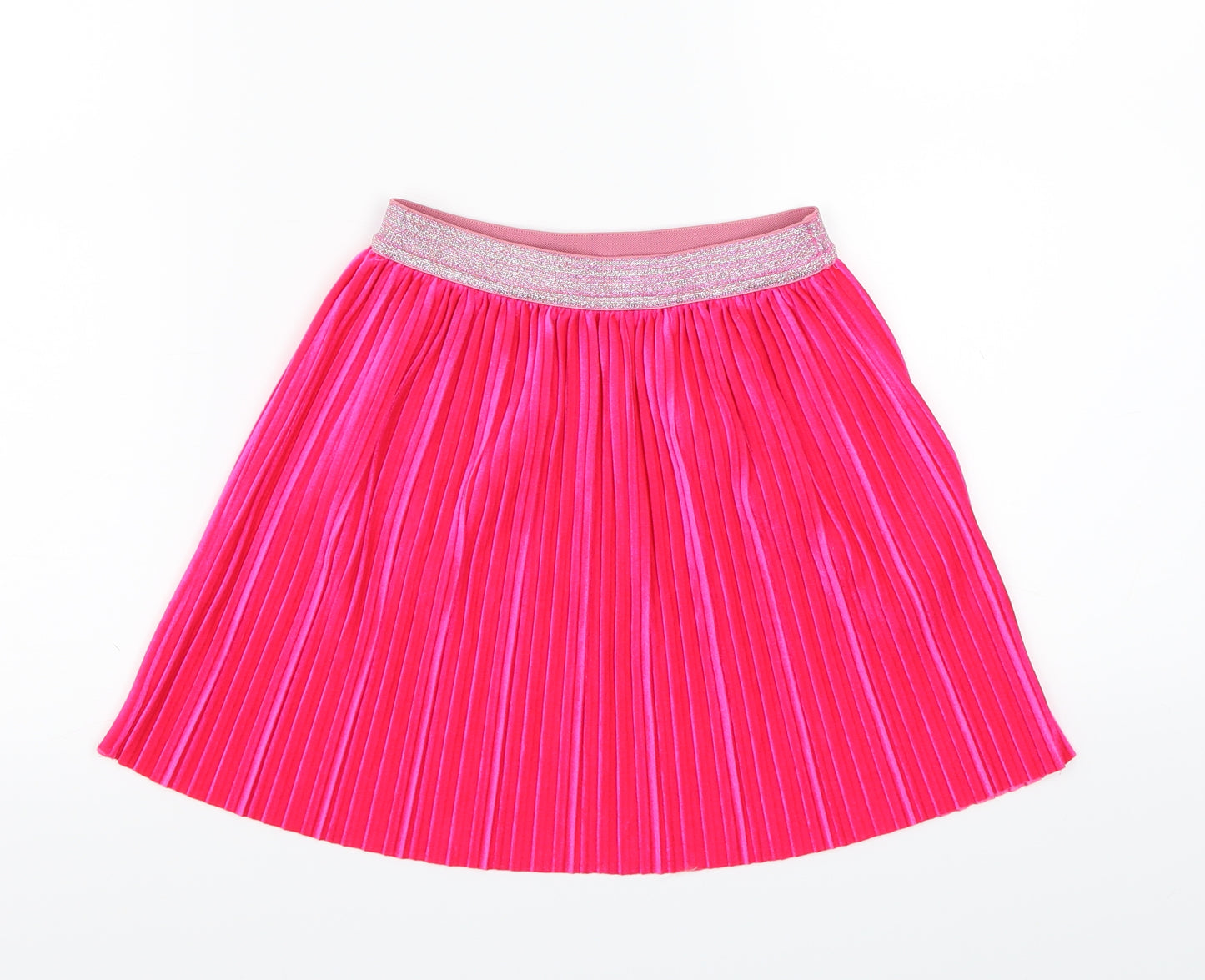 Marks and Spencer Girls Pink  Velour Pleated Skirt Size 5-6 Years