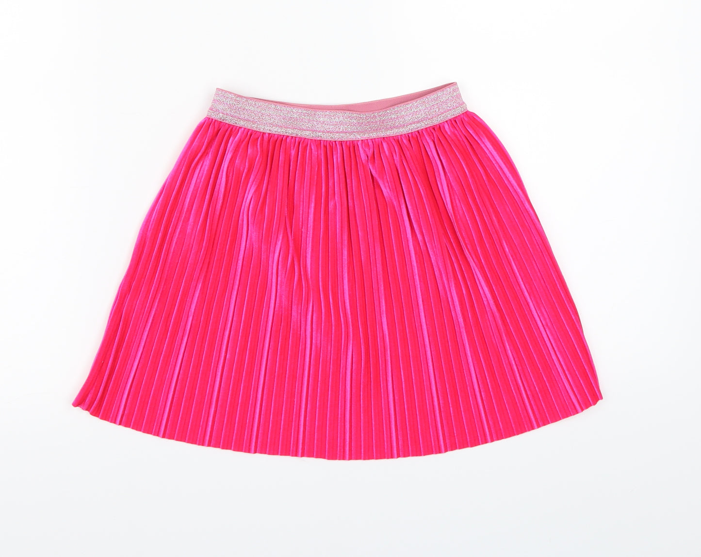 Marks and Spencer Girls Pink  Velour Pleated Skirt Size 5-6 Years