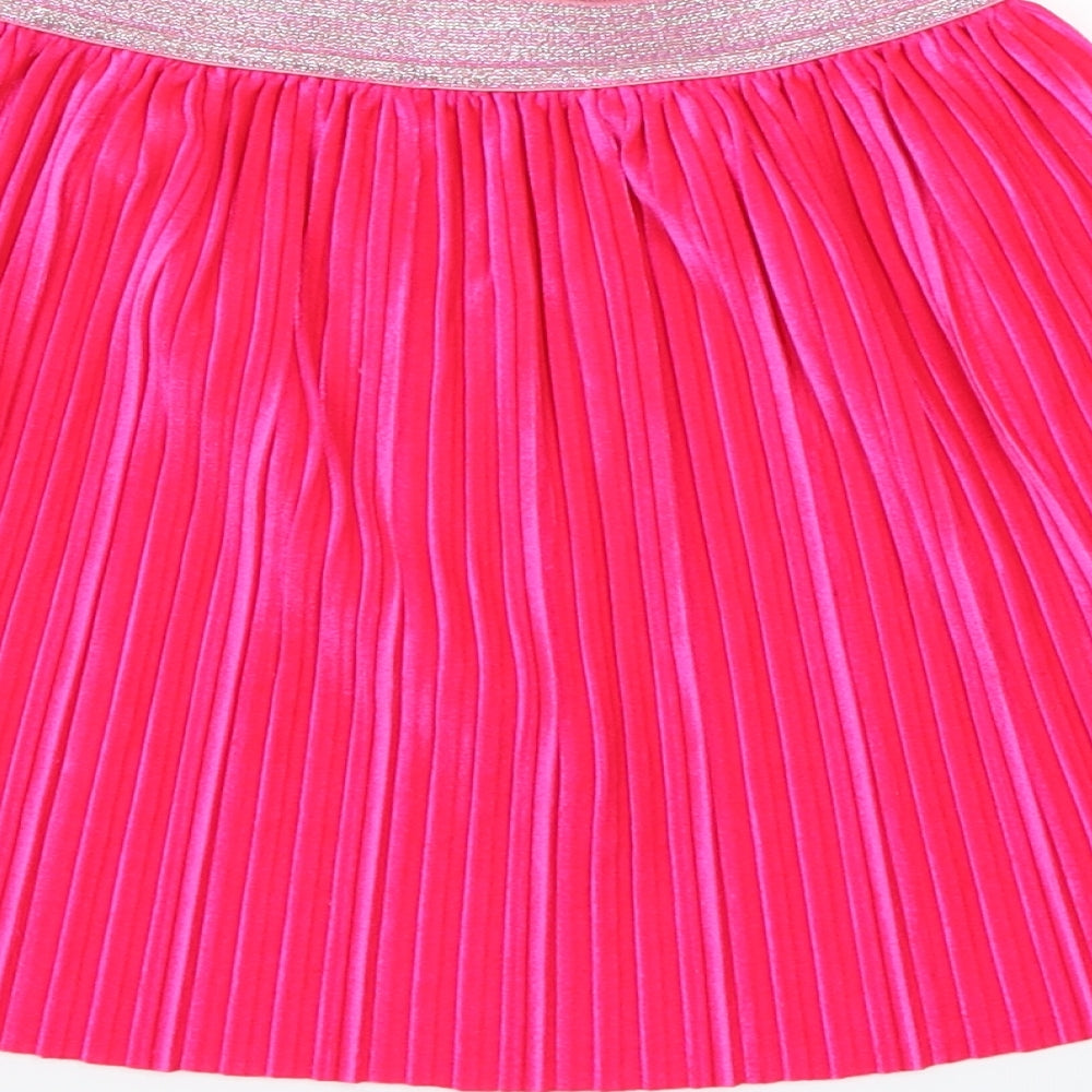 Marks and Spencer Girls Pink  Velour Pleated Skirt Size 5-6 Years