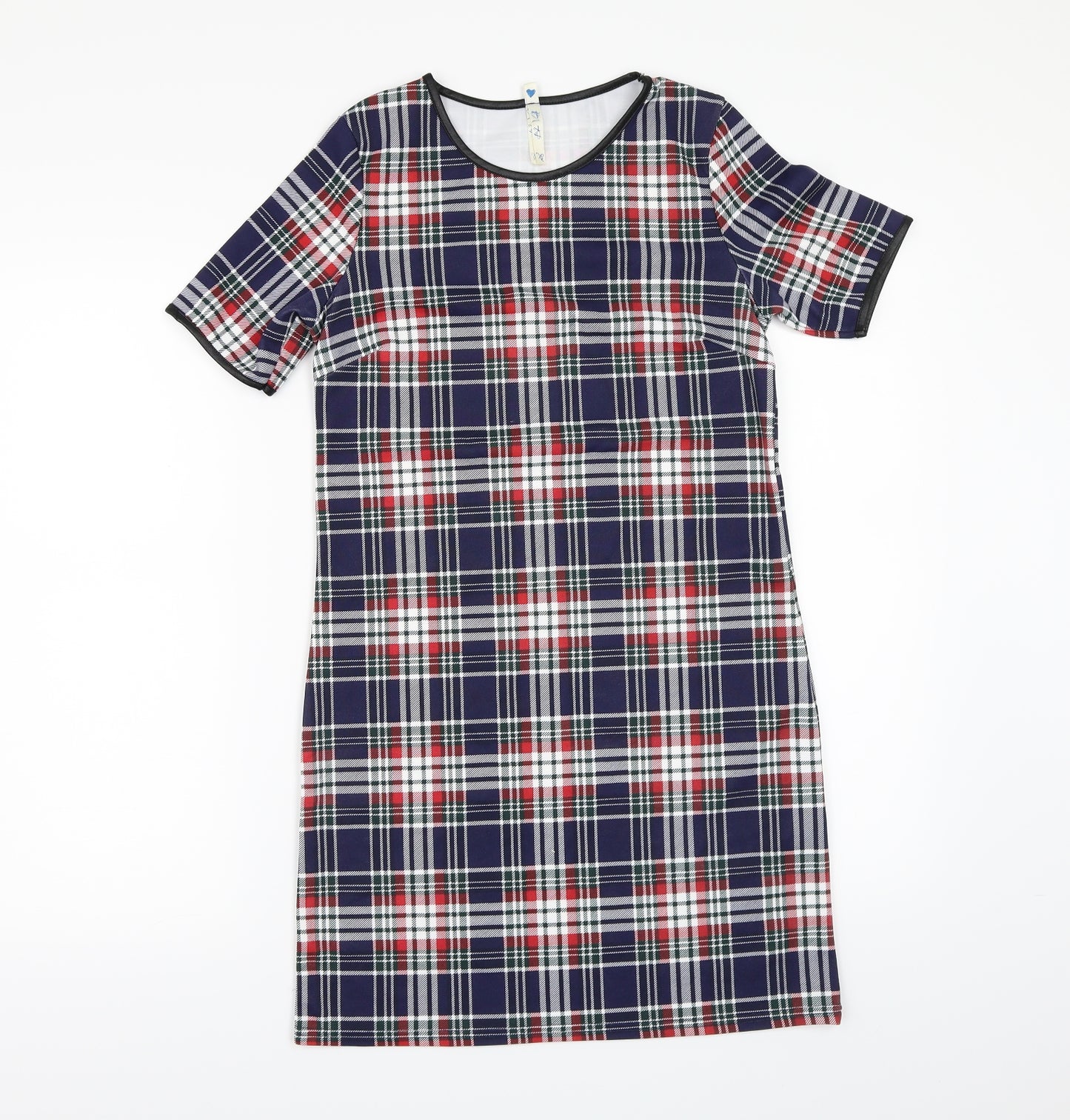 Blue Vanilla Womens Black Check  T-Shirt Dress  Size XS
