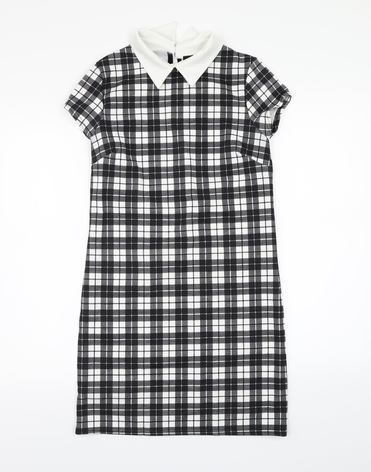Quiz Womens Black Check  T-Shirt Dress  Size 10