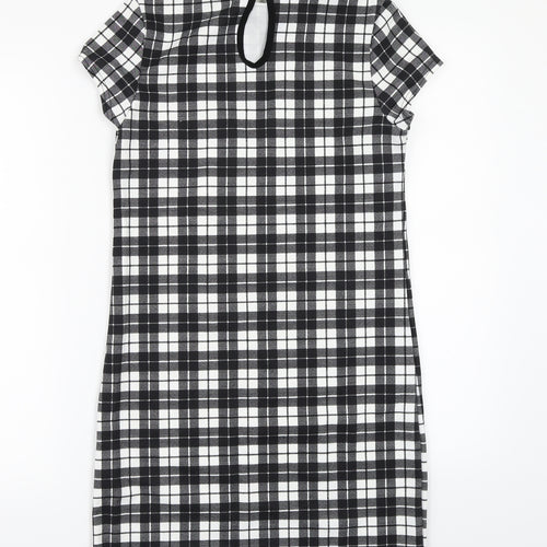 Quiz Womens Black Check  T-Shirt Dress  Size 10