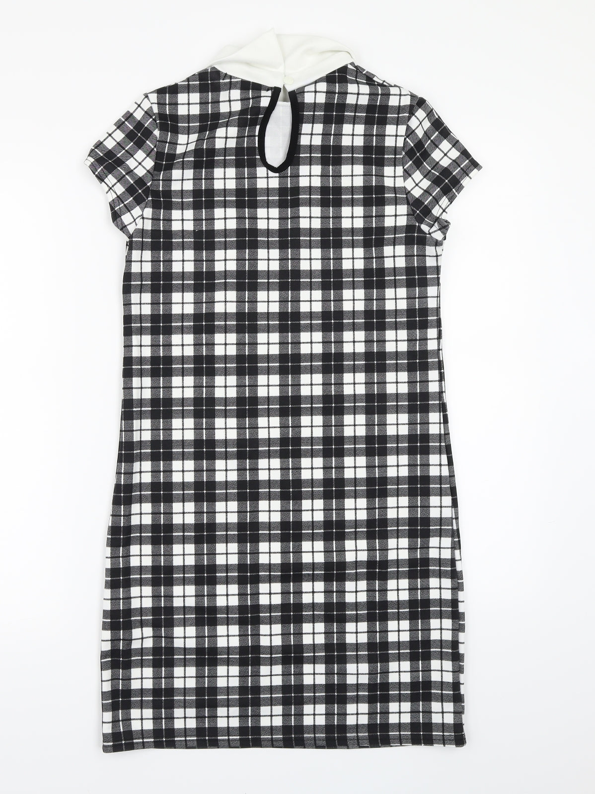 Quiz Womens Black Check  T-Shirt Dress  Size 10