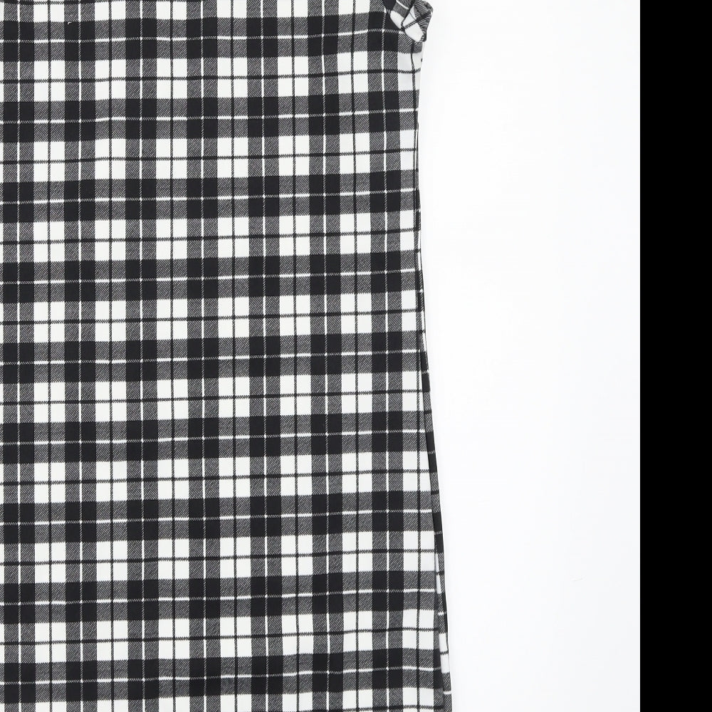 Quiz Womens Black Check  T-Shirt Dress  Size 10